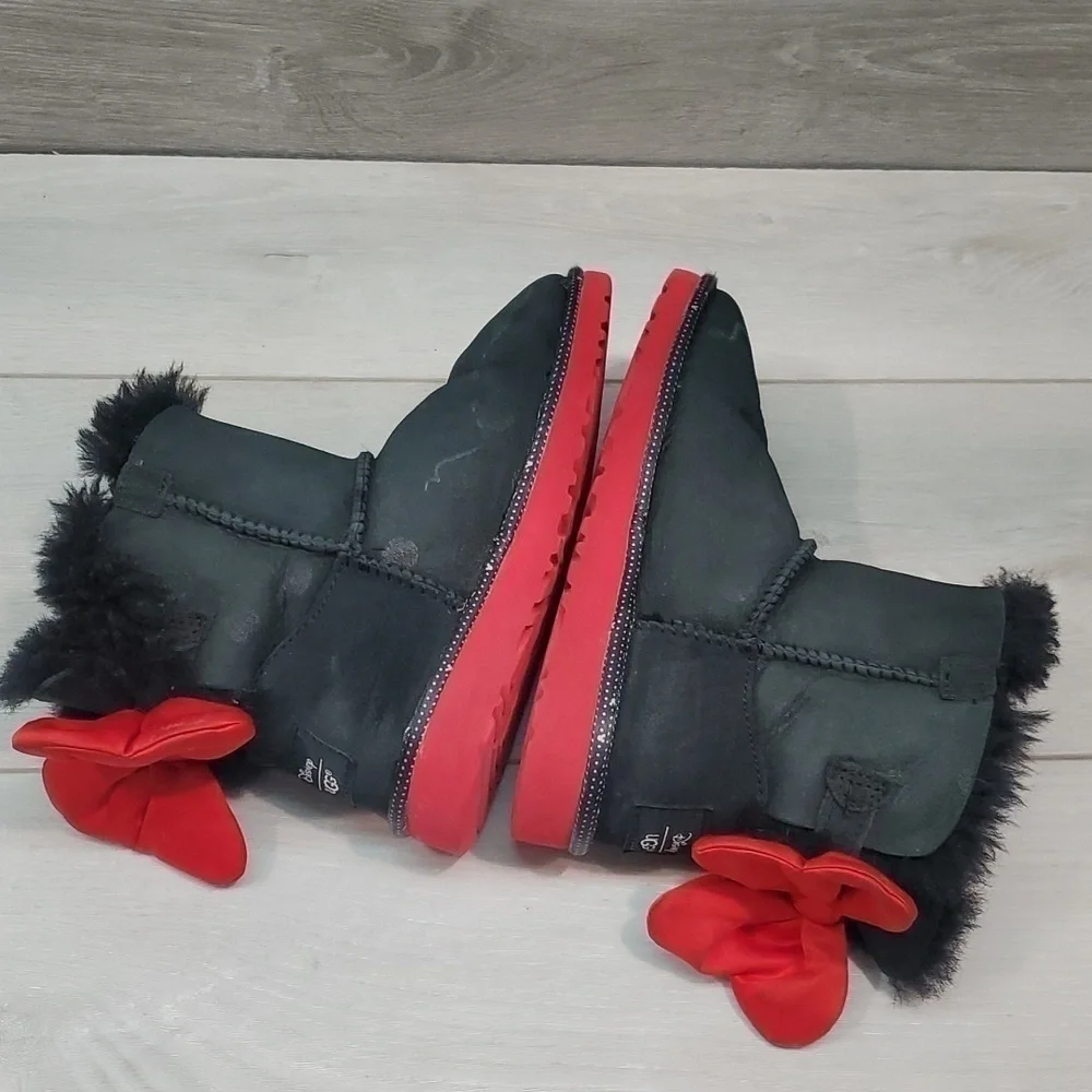 DisneyvUgg Australia Kids Girls Mini Limit  Leather boots sheepskin shoes 1